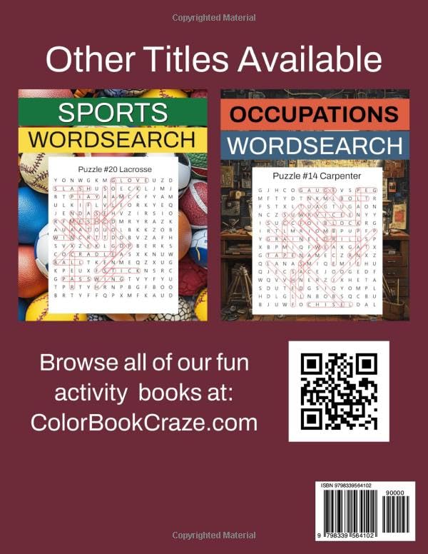 Baking Word Search Activity Book Back Cover