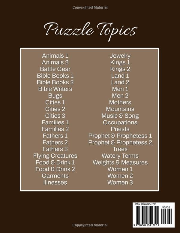 Bible Word Search Activity Book Back Cover