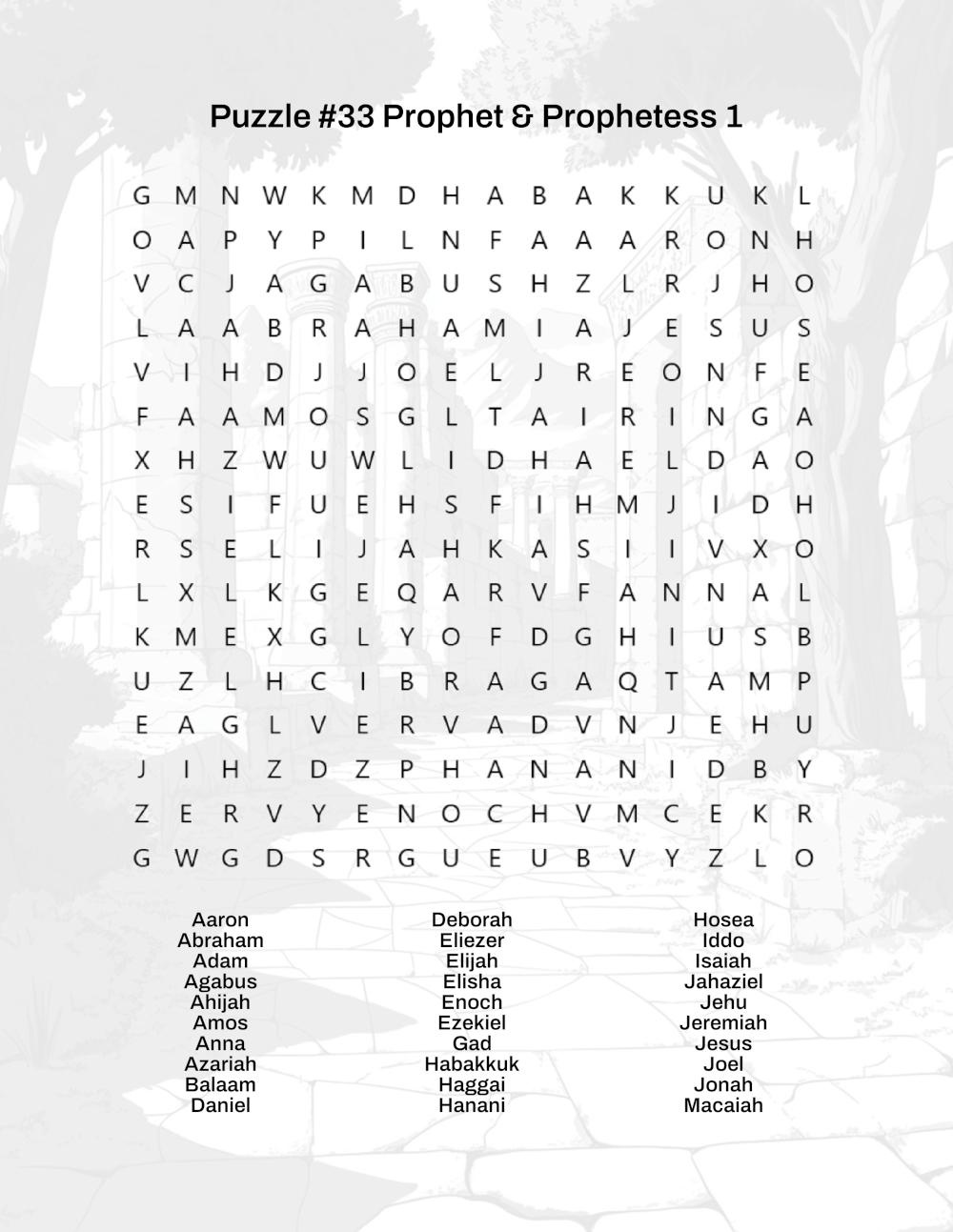 Bible Word Search Sample 3