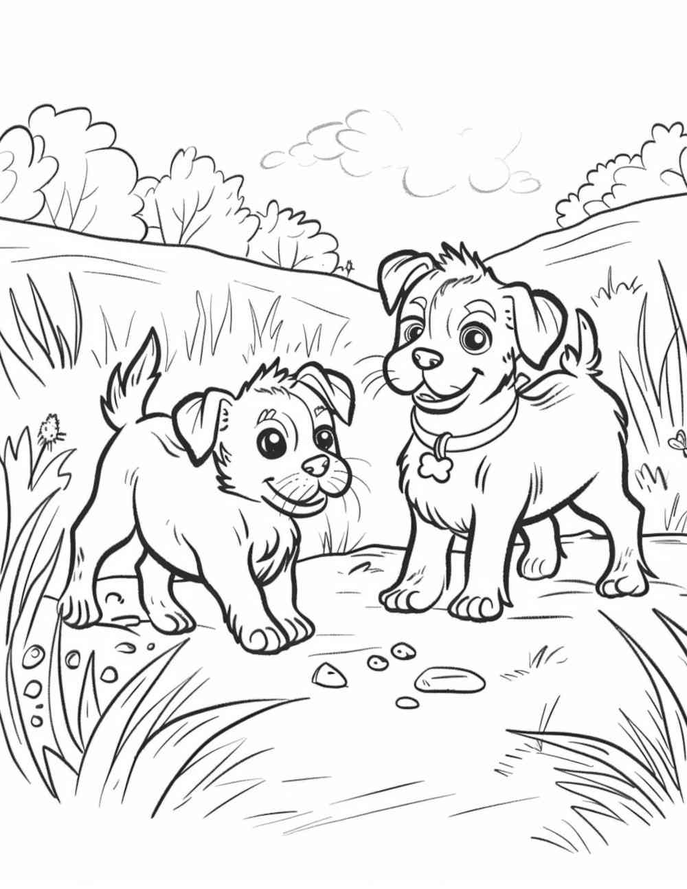 Playful Puppies and Children Sample 1