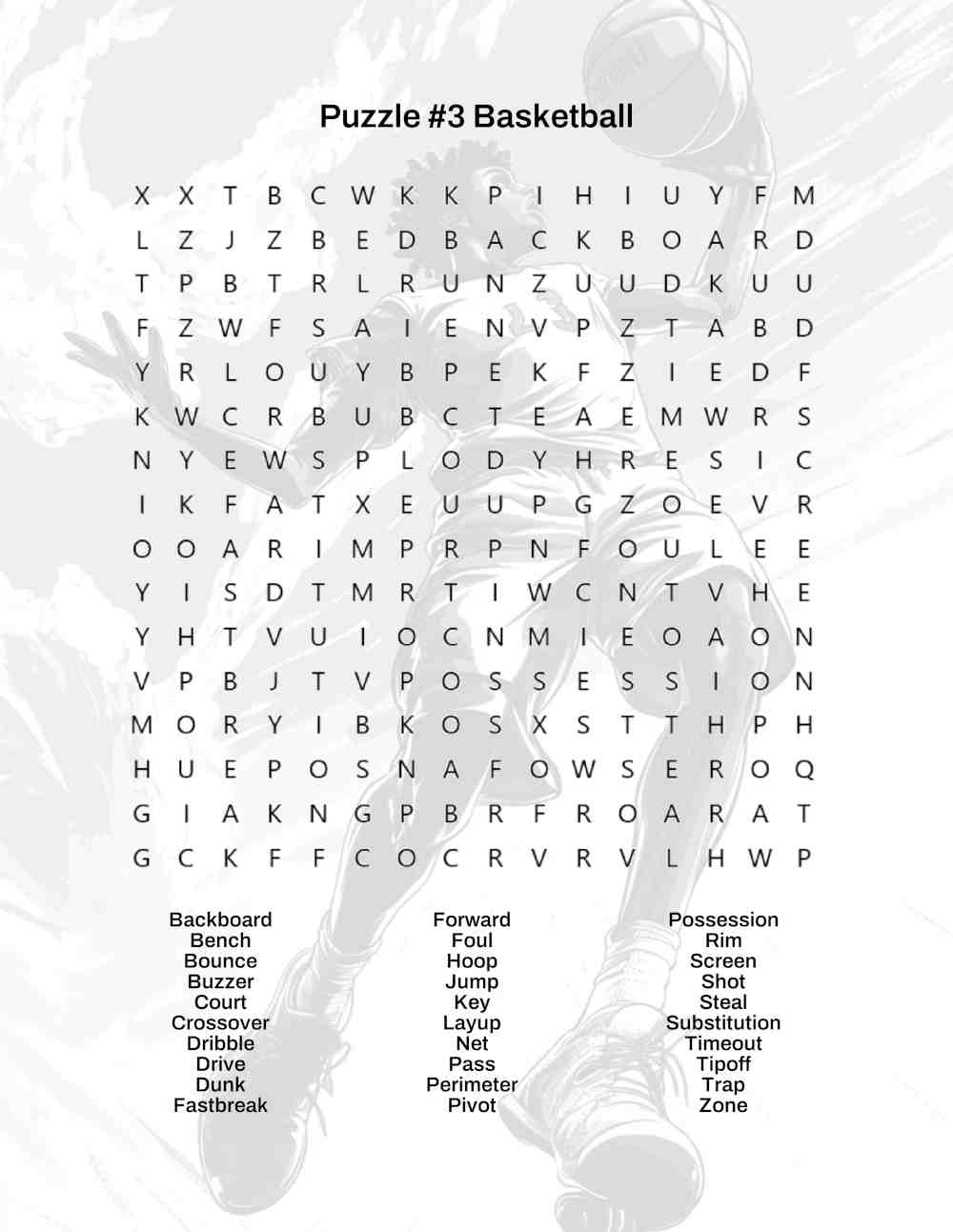 Sports Word Search Book Sample Page 2