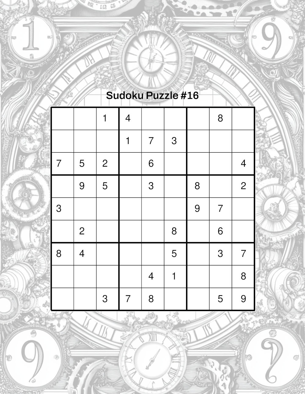 Intermediate Level Sudoku Sample 3