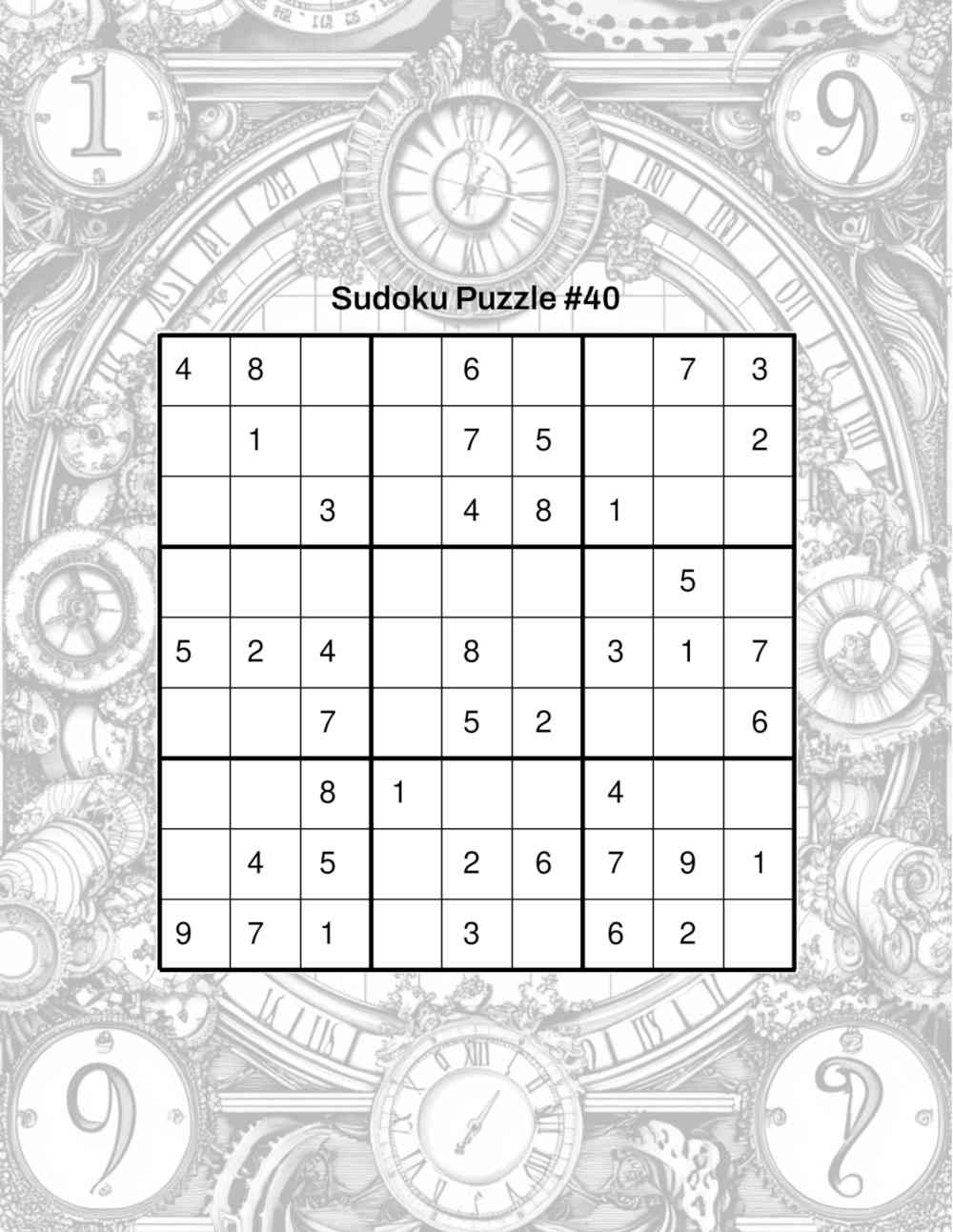 Intermediate Sudoku Puzzles Sample Page 1
